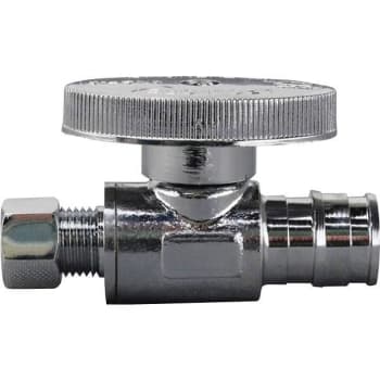 Image for Apollo 1/2" Chrome Pex-A Expansion Barb X 1/4"compr Straight Stop Valve from HD Supply