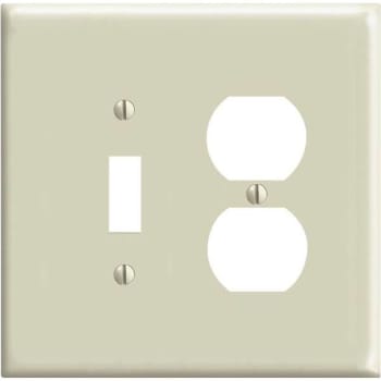 Image for Leviton 2-Gang Midway 1-Toggle 1-Duplex Combination Nylon Wall Plate (Ivory) from HD Supply