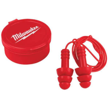 Image for Milwaukee Corded Red Earplugs w/ 26dB Noise Reduction Rating (NRR) from HD Supply