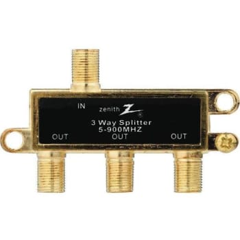 Image for Zenith 3-Way 900 MHz Coaxial Splitter (Gold) from HD Supply