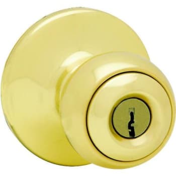 Image for Kwikset Polo Exterior Entry Door Knob (Polished Brass) from HD Supply