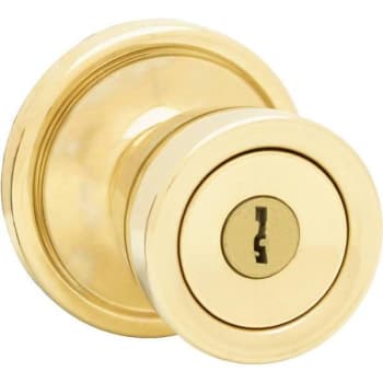 Image for Kwikset Keyed Entry Door Knob Lockset (Polished Brass) from HD Supply