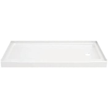 Delta 60 In. X 32 In. Alcove Shower Pan Base W/ Right Drain (High Gloss White)