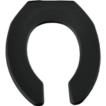 Image for Bemis Black Round Open Front Commercial Plastic Toilet Seat from HD Supply