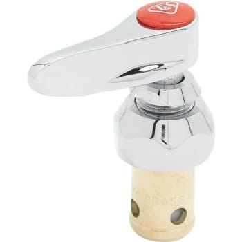 Image for T&S Eterna Right Hand Cartridge Screw And Red Index Button Lever Handle W/ Spring Check from HD Supply
