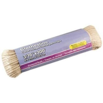 Image for Mibro 3/16 In. X 100 Ft. Natural Diamond Braid Poly/Cotton Clothesline from HD Supply