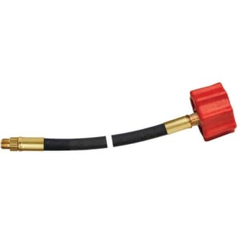 Mec High Capacity Thermo Pigtail Hose Red Qcc X 1/4 In. Inverted Flare 400000 Btu/hr 24 In.