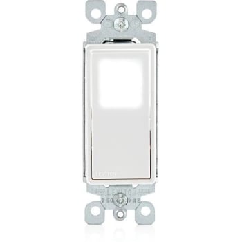 Image for Leviton 15a 120/277v Ac Quiet Illuminated Single-Pole Rocker Switch (White) from HD Supply