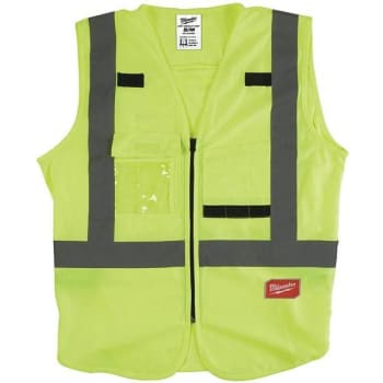 Image for Milwaukee S-M Yellow Class 2 High Visibility Performance Safety Vest from HD Supply