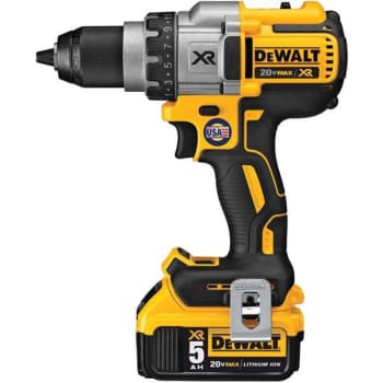 DeWalt 20v Max Xr 1/2 In. Brushless 3-Speed Drill/Driver W/ Two 20v 5.0ah Batteries And Charger