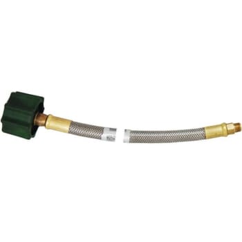 Image for Mec 1/4 In. Thermo Stainless Steel Braided Pigtail 1/4 In. Inverted Flare X Qcc 15 In. Long from HD Supply