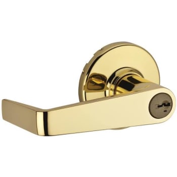 Kwikset Kingston Storeroom Keyed Ul Door Lever W/ Smartkey (Polished Brass)