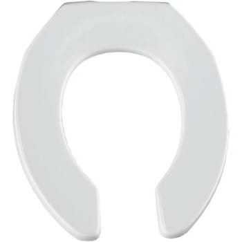 Bemis White Round Open Front Commercial Plastic Toilet Seat