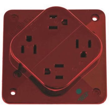 Image for Hubbell Wiring 20a 125v 5-20r Grade 4-Plex Hospital Receptacle (Red) from HD Supply