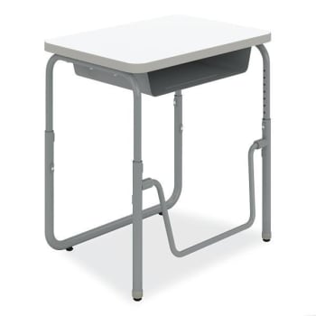 Safco Alphabetter® 2.0 Height Student Desk With Book Box, 22" To 30", Dry Erase