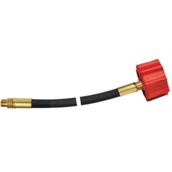 Mec High Capacity Thermo Pigtail Hose Red Qcc X 1/4 In. Inverted Flare 400000 Btu/Hr 18 In.