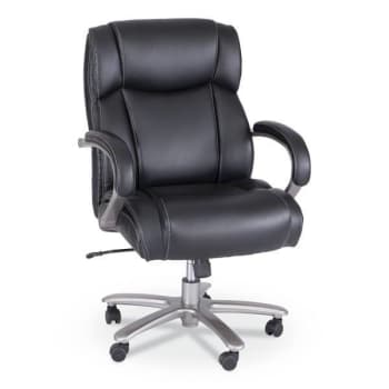 Safco Lineage™ Big & Tall Mid Back Chair, 28" Back, 21.5" To 25.25", Black Seat