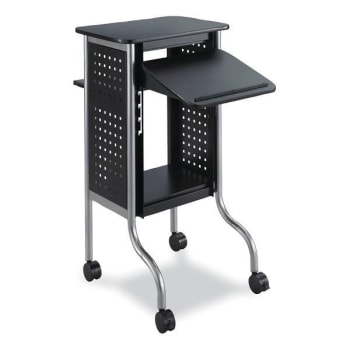 Safco Scoot™ Presentation Cart, 4 Shelves, 21.5" X 30.25" X 40.5", Black