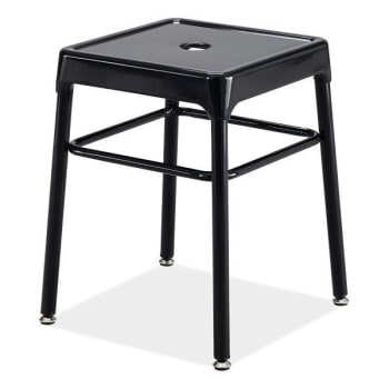 Safco Steel Guest Bistro Stool, Backless, 18" Seat Height, Black