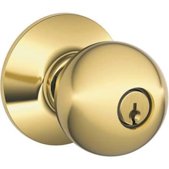 Schlage Orbit Keyed Entry Door Knob (Bright Brass)