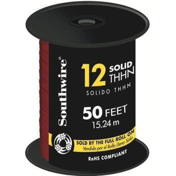 Image for Southwire 50 ft. 12 Red Solid CU THHN Wire from HD Supply