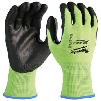 Image for Milwaukee Large High-Visibility Level 2 Cut Resistant Polyurethane Dipped Work Gloves from HD Supply