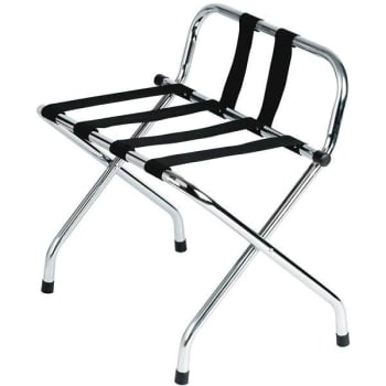 Image for Black Straps And Chrome Metal Luggage Rack With Backrest from HD Supply