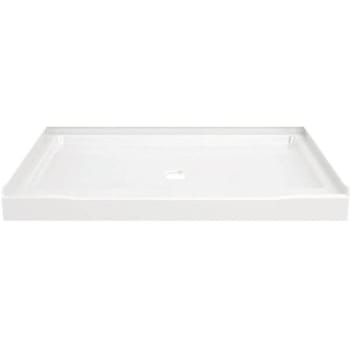 Delta Classic 48 in. x 34 in. Alcove Shower Pan Base w/ Center Drain (High Gloss White)