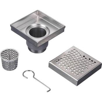 Image for Oatey Designline 4 In. X 4 In. Stainless Steel Square Shower Drain W/ Wave Pattern Drain Cover from HD Supply