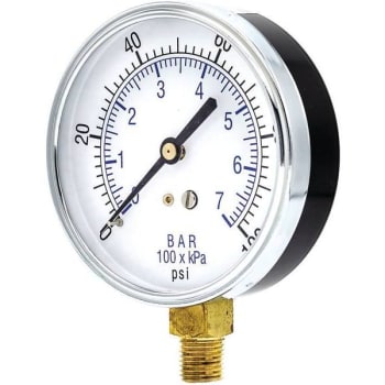 Image for 100 Series 3-1/2 In. Dial 1/4 Npt Lower Mount Pressure Gauge Utility Accessory from HD Supply