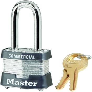 Image for Master Lock #3 1-9/16 In. Laminated Steel Padlock W/ Long Shackle And A383 Keyway from HD Supply