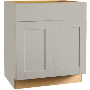 Image for Hampton Bay 30 In. W X 24 In. D X 34.5 In. H Dove Gray Shaker Sink Base Cabinet from HD Supply