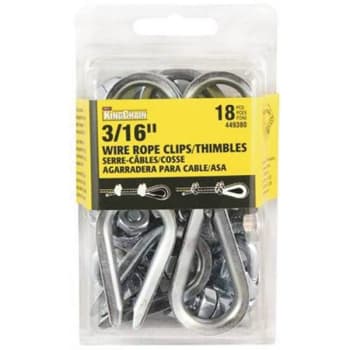 Image for Kingchain 18-Piece 3/16 In. Zinc-Plated Wire Rope Clip And Thimble Set from HD Supply
