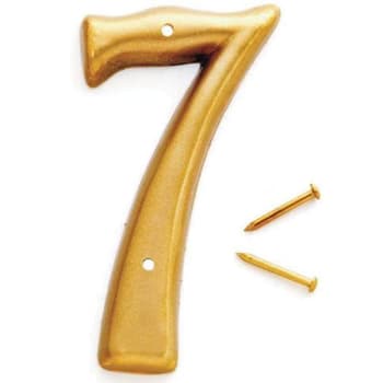 Hy-Ko 3 In. Aluminum Brass-Plated House Number 7 (Gold)