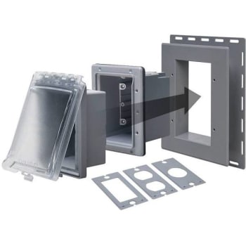 Image for Taymac 2-3/4 In. 1-Gang In-Use Outlet Cover Box (Clear/Gray) from HD Supply