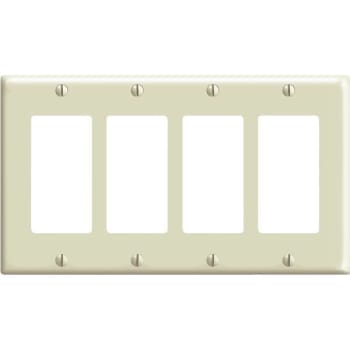 Image for Leviton 4-Gang Decorator/rocker Wall Plate (Ivory) from HD Supply