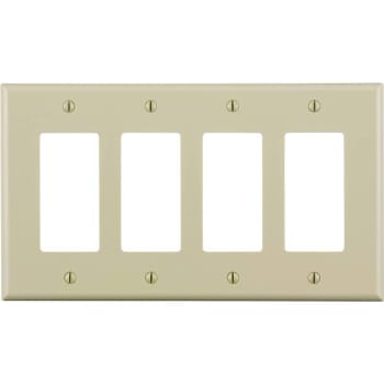 Image for Leviton Decora 4-Gang Midway Nylon Decorator/rocker Wall Plate (Ivory) from HD Supply