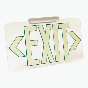 Lumaware Clear Lucite Exit Sign Led, 50'visibility, 5 Fc, Ul924 Compliant