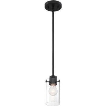 Image for Nuvo Lighting Sommerset 1-Light Matte Blk Cylinder Mini Pndnt W/ Cl Glass Shade from HD Supply