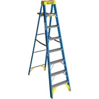 Image for Werner 8 Ft. 250 Lbs. Load Capacity Type-I Duty Rating Fiberglass Step Ladder from HD Supply