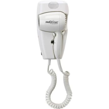 Image for Jerdon 1600W Wall-Mount Hair Dryer Direct Wire (White) from HD Supply