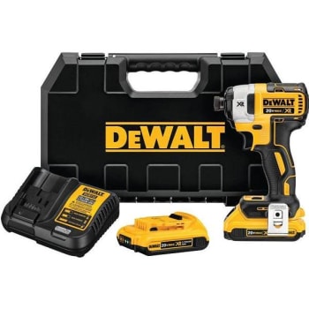 Image for Dewalt 20v Max 1/4 In. Brushless 3-Speed Impact Driver W/ Two 2.0ah Batteries, Charger, And Case from HD Supply