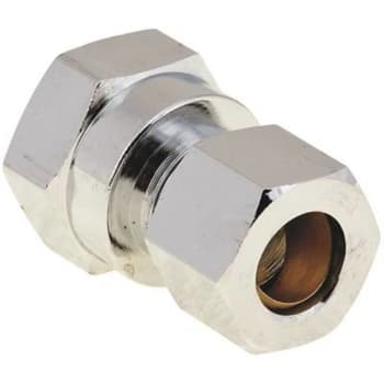Image for Proplus 1/2 in. IPS x 3/8 in. OD Chrome Brass Compression Coupling Lead-Free from HD Supply