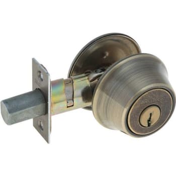 Image for Kwikset 660 Keyed One Side Deadbolt (Antique Brass) from HD Supply