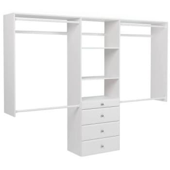 Image for Easy Track 4'-8' W Premium Closet Kit + Drawers White from HD Supply