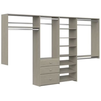 Easy Track Dual Tower 10-Foot Deluxe Closet Kit Weathered Grey