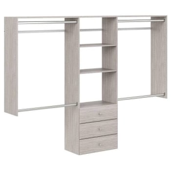 Easy Track 4' To 8' Deluxe Pro Closet Kit With Drawers Weathered Grey