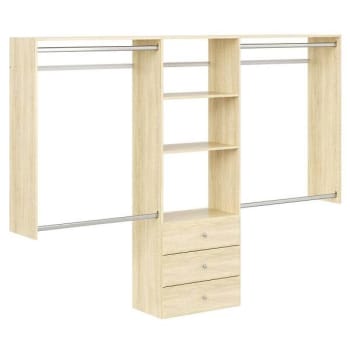 Easy Track 4' To 8' Deluxe Pro Closet Kit With Drawers Honey Blonde