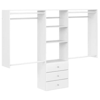 Easy Track 4' To 8' Deluxe Pro Closet Kit With Drawers White