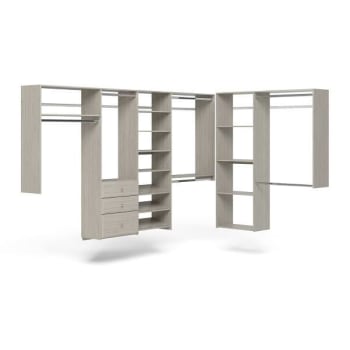 Easy Track 10-Foot X 7-Foot L-Shape Walk-In Closet Weathered Grey